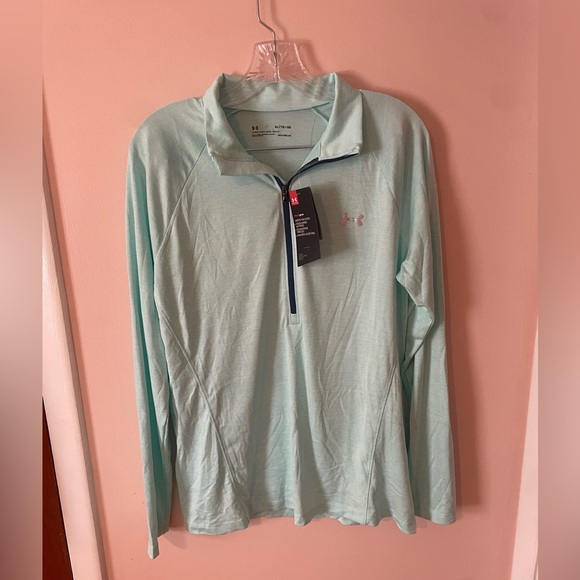 Under Armour Tops - Xlarge Under Armour 1/4 zip aqua blue NWT activewear lightweight running (T)